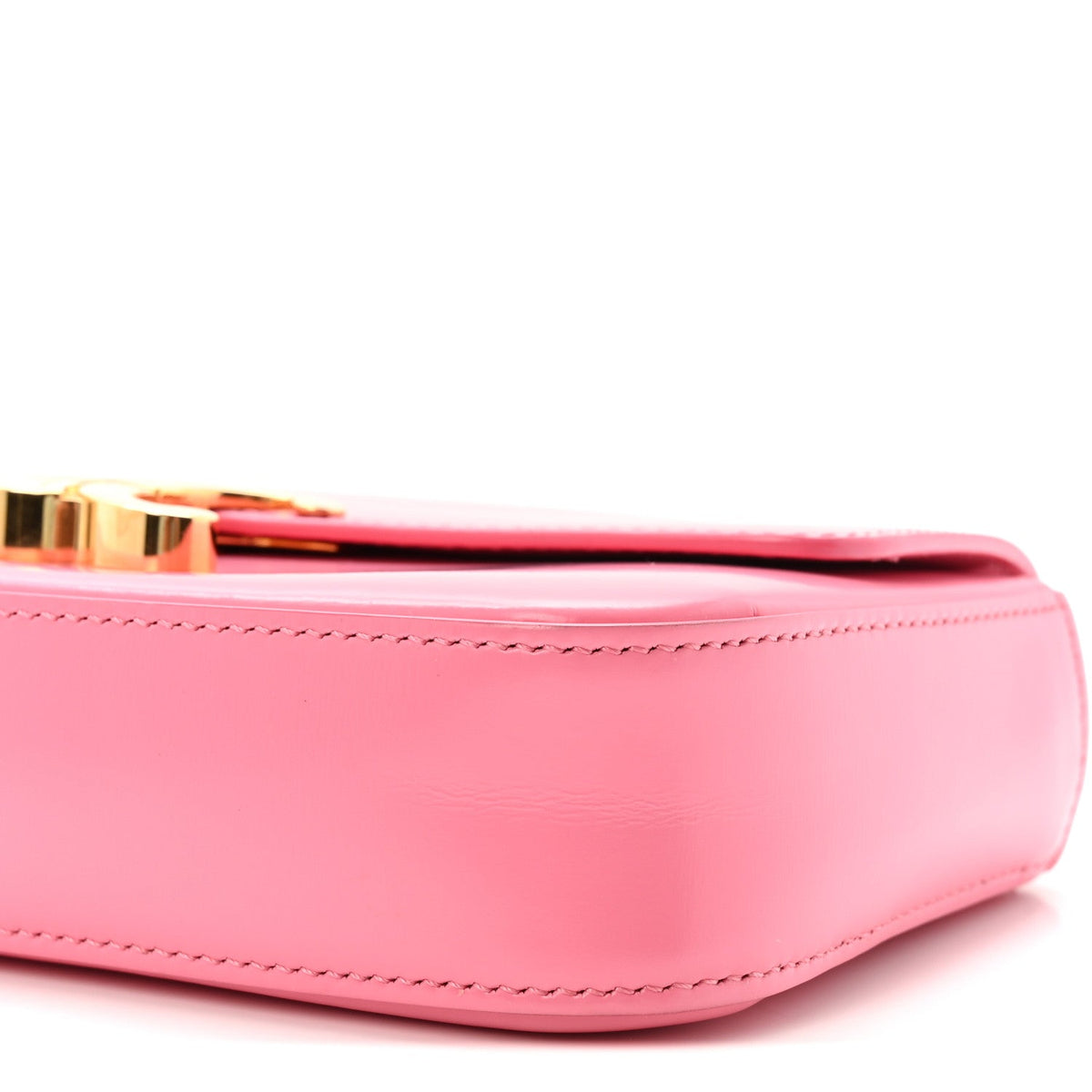 Shiny Calfskin Triomphe Chain Shoulder Bag Flamingo