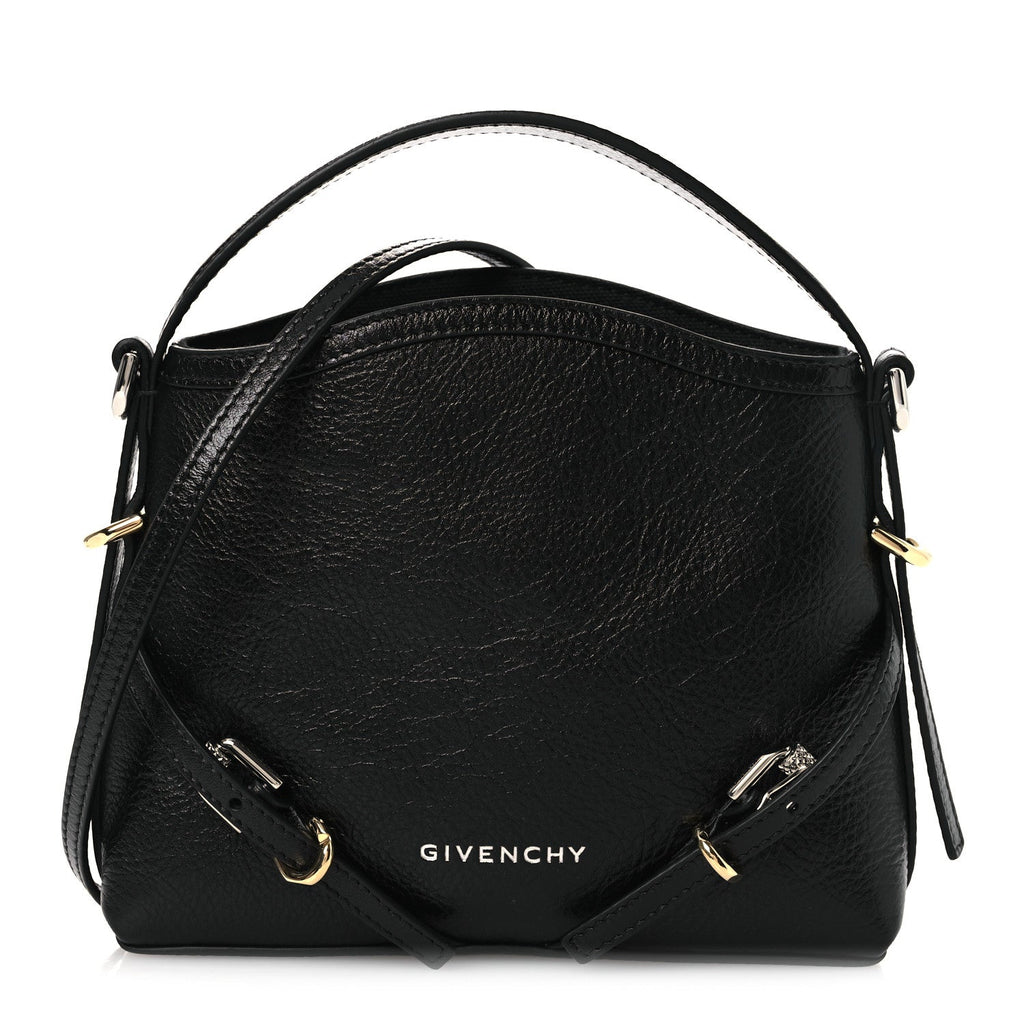Tumbled Calfskin Nano Voyou Bag Black