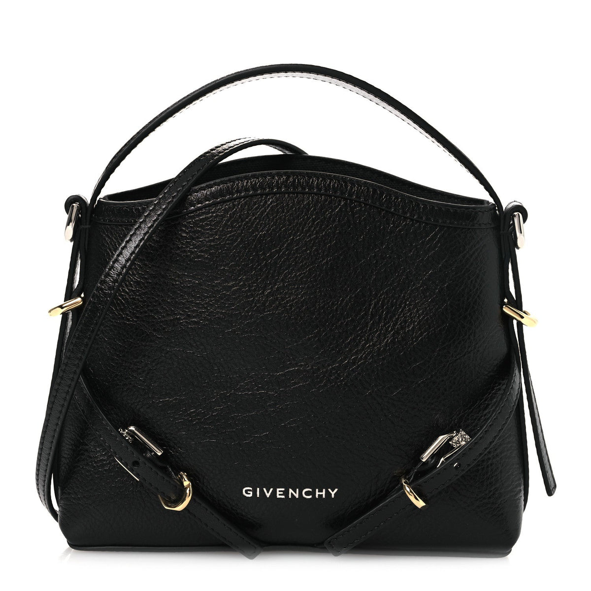 Tumbled Calfskin Nano Voyou Bag Black
