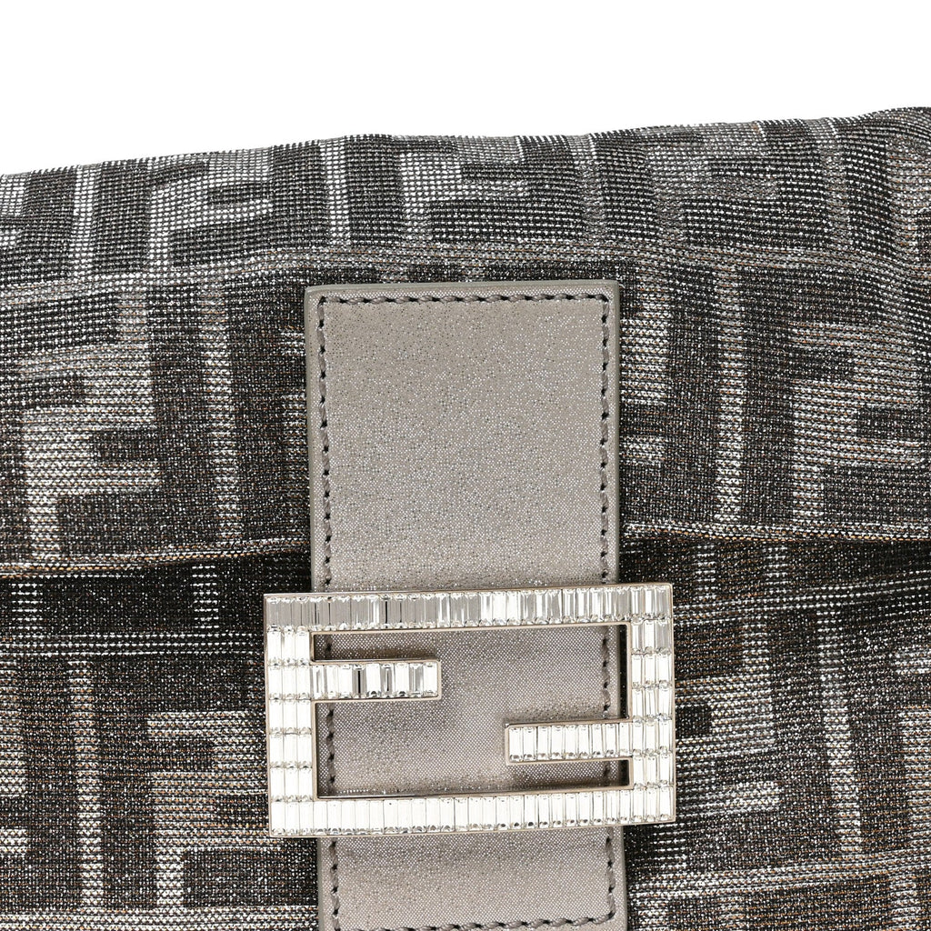 Metallic Lurex Zucca Vitello Baguette Argento