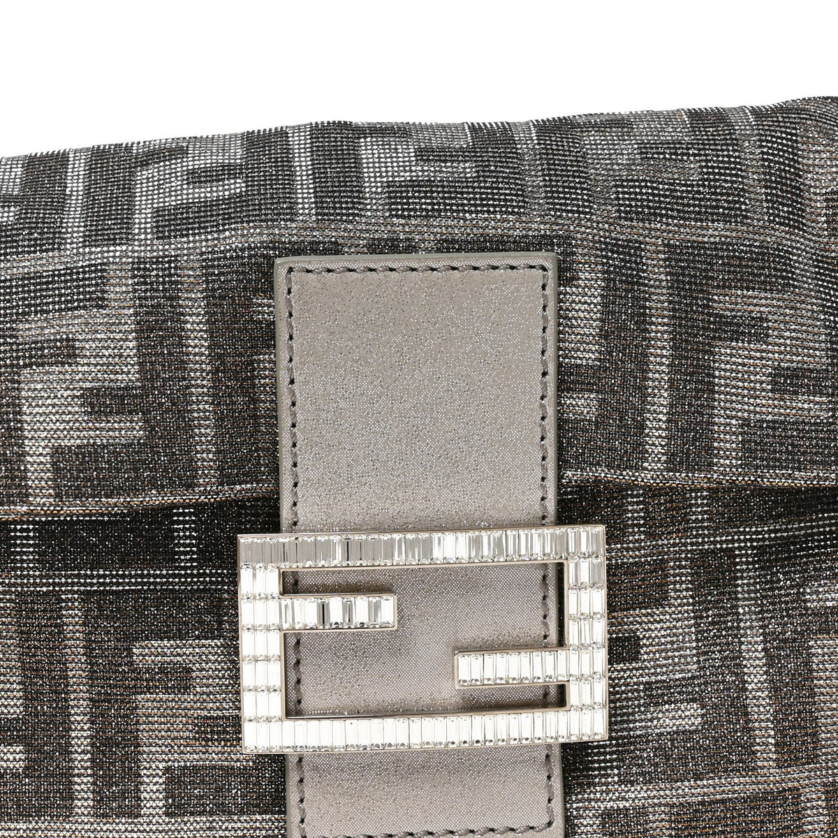 Metallic Lurex Zucca Vitello Baguette Argento