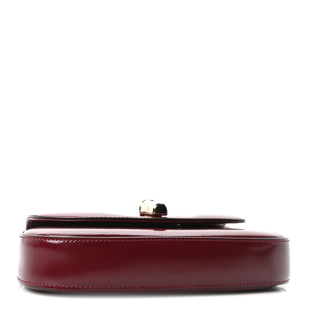 Shiny Calfskin Small Bamboo Night Bag Rosso Ancora