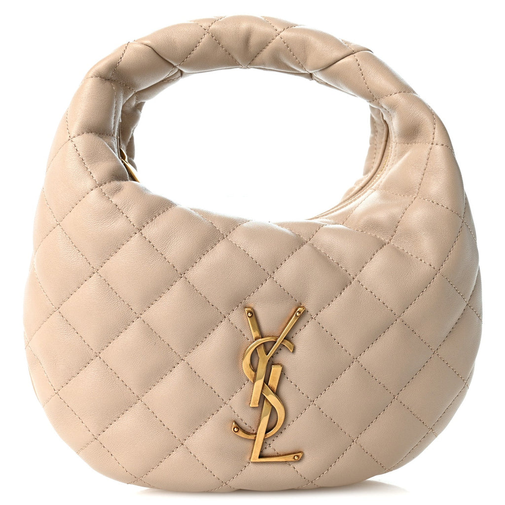Lambskin Quilted Icarino Bag Dark Beige