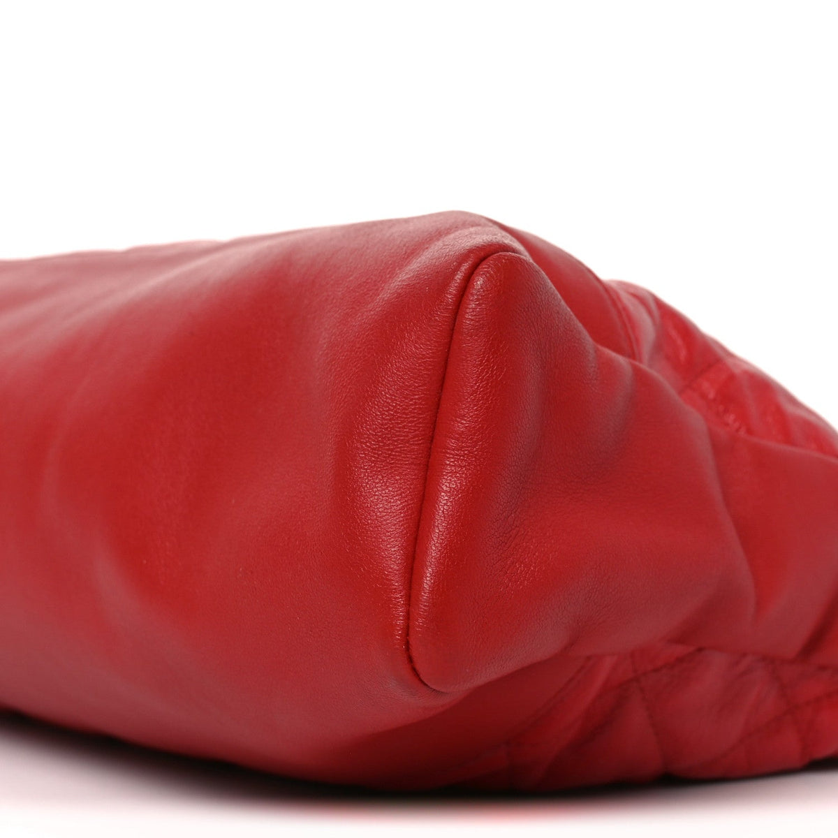 Shiny Aged Calfskin Quilted Large 31 Shopping Bag Red