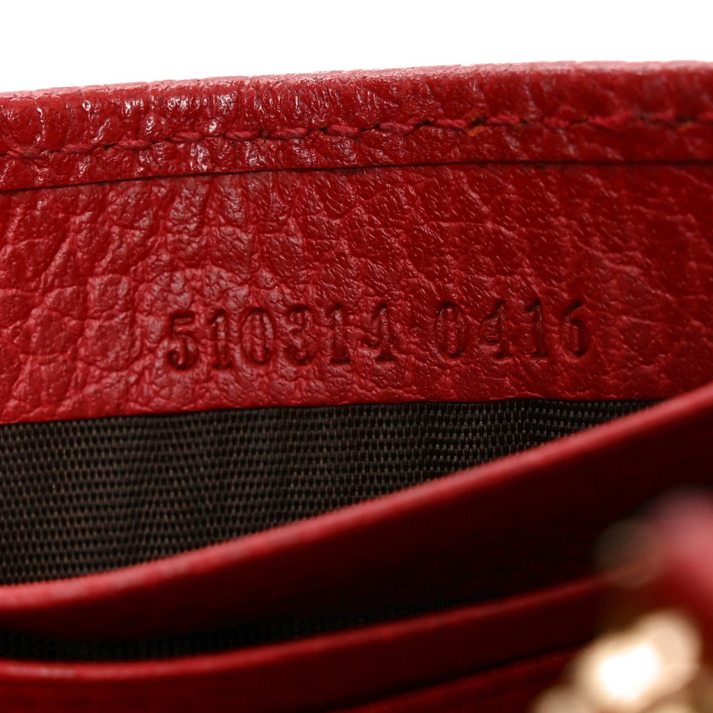 Dollar Calfskin Interlocking G Chain Wallet Red