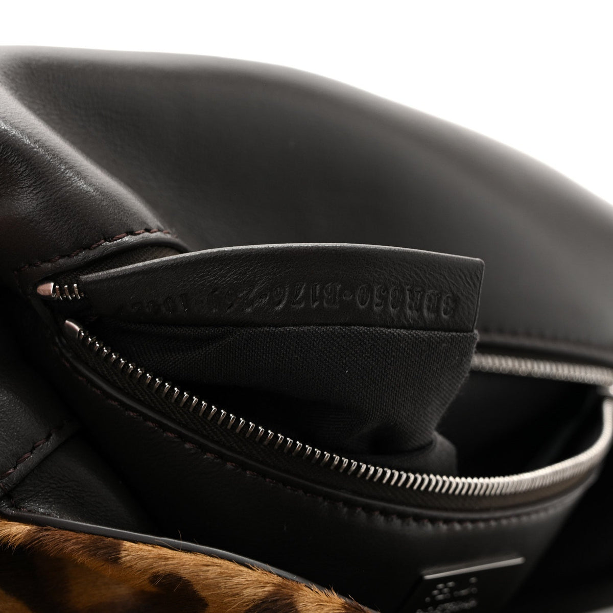 Calf Hair Vitello Jaguar Print Baguette Re Edition 26424 Moro Natural