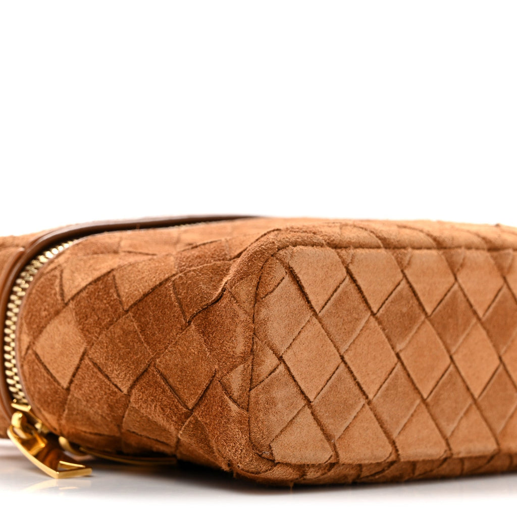 Suede Intrecciato Bang Bang Vanity Case Amber