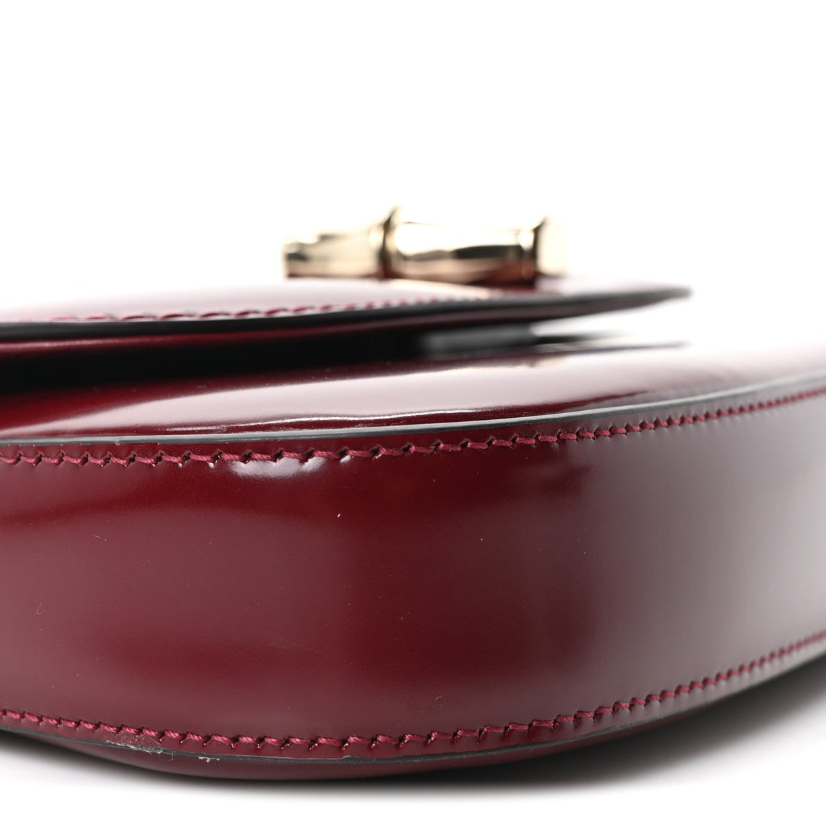 Shiny Calfskin Small Bamboo Night Bag Rosso Ancora