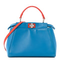 Nappa Colorblock Mini Peekaboo Iconic Satchel Blue Royal Papavero Cuoio
