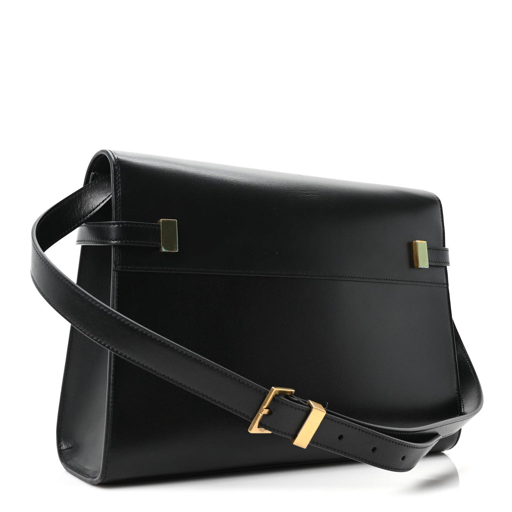 Smooth Calfskin Manhattan Shoulder Bag Black