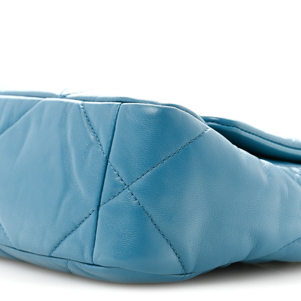 Goatskin Quilted Medium Chanel 19 Flap Turquoise