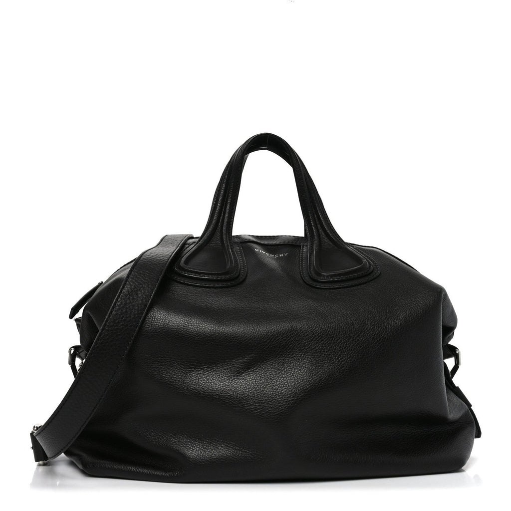 Waxy Grained Calfskin Medium Nightingale  Black