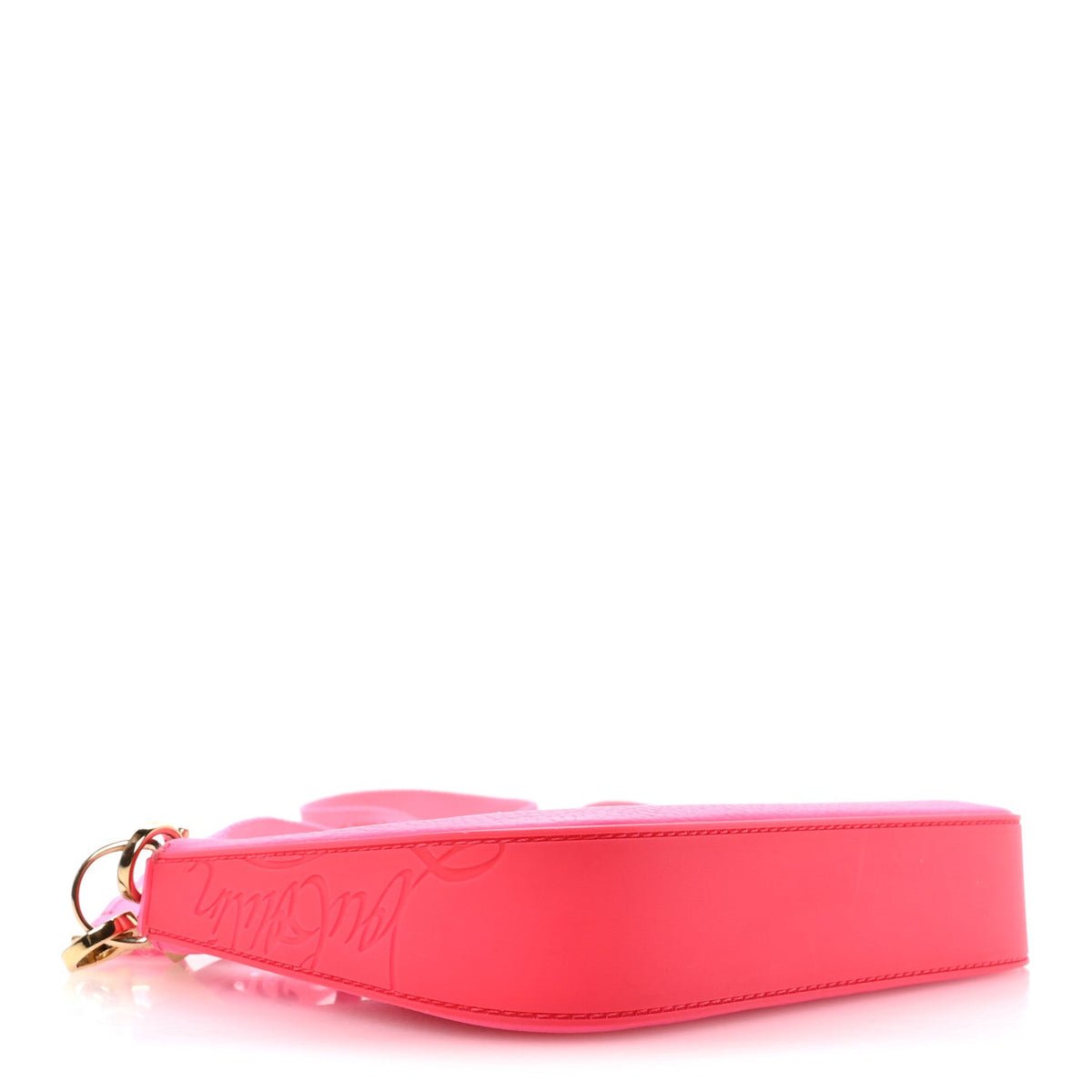 Calfskin Gomme Mini Loubila Chain Shoulder Bag Fluo Pink