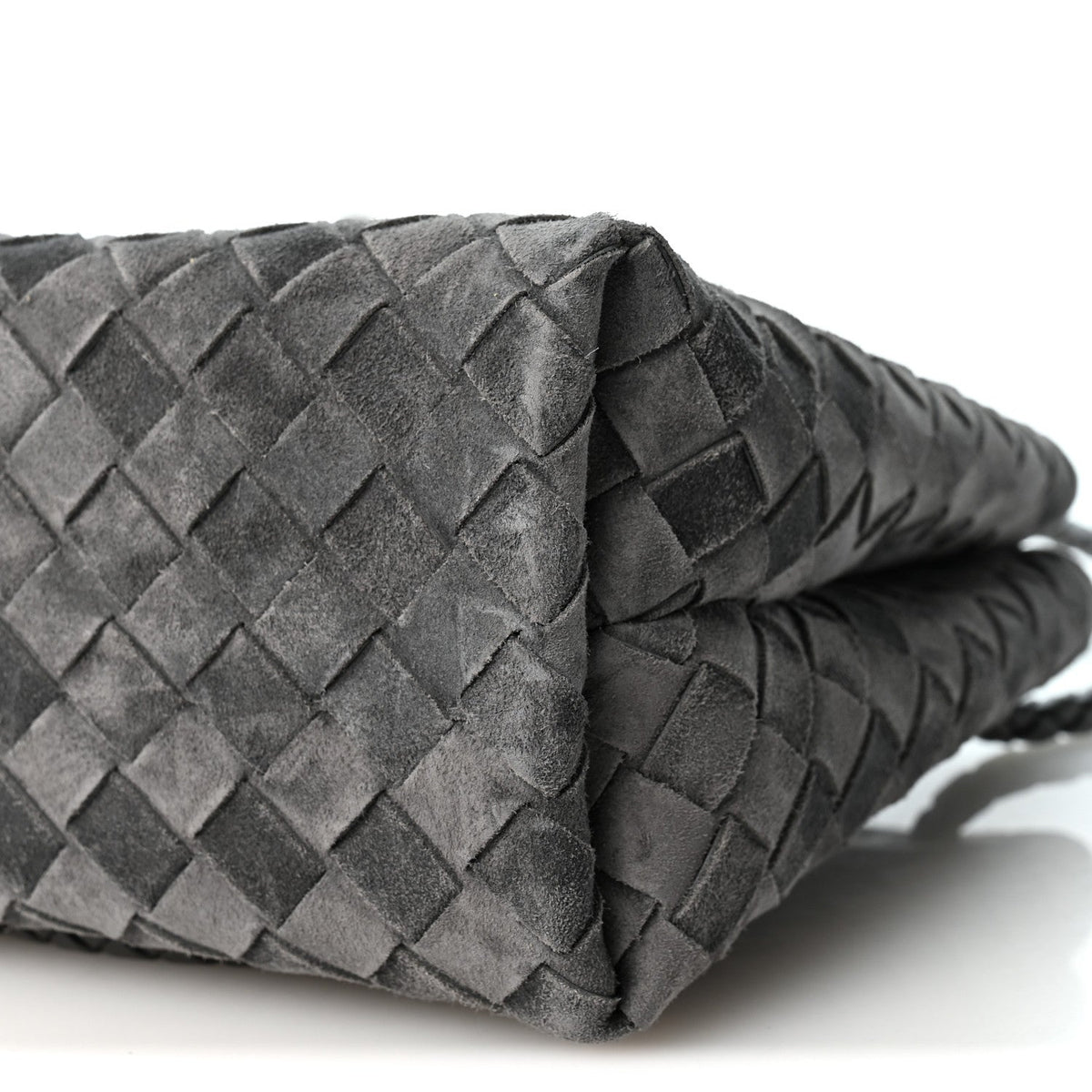 Suede Intrecciato Small Andiamo Shoulder Bag Graphite