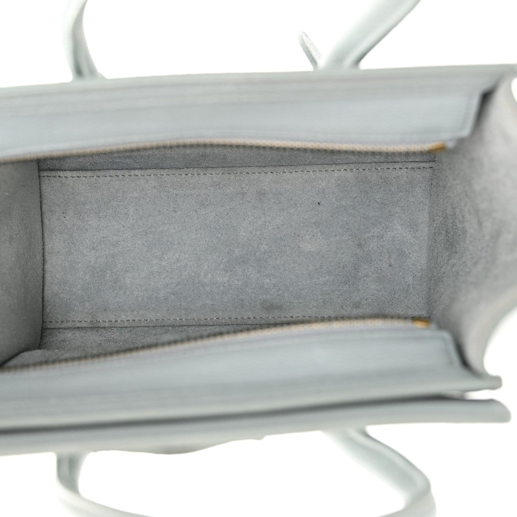 Drummed Calfskin Nano Luggage Almond