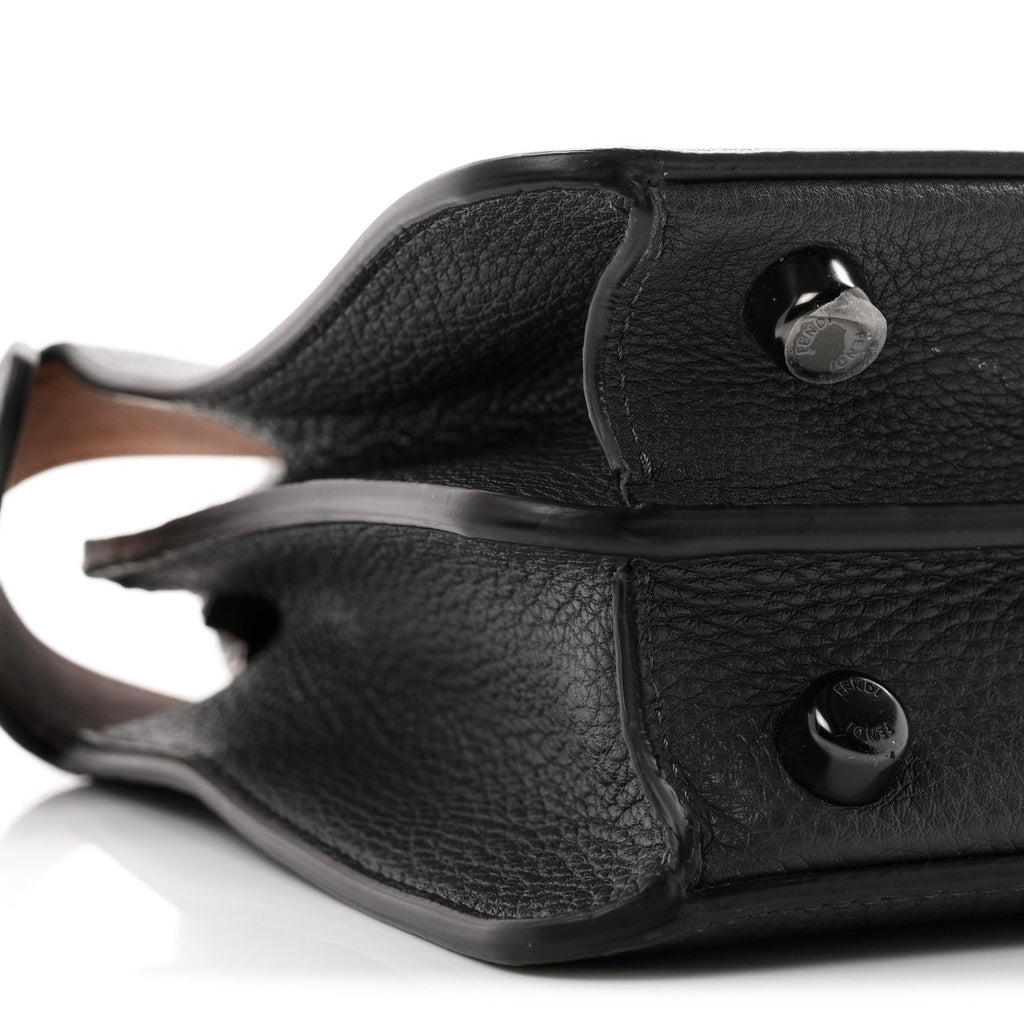 Cuoio Romano Vitello Cover Glazed Fabric Bi-Color FF 1974 Mini Peekaboo I SEE U Satchel Asfalto Praline Tobacco Moro