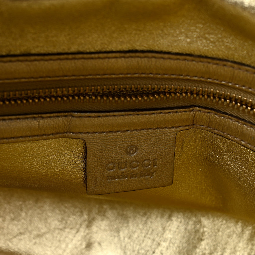 Goatskin Small Capri Bowler White Gold