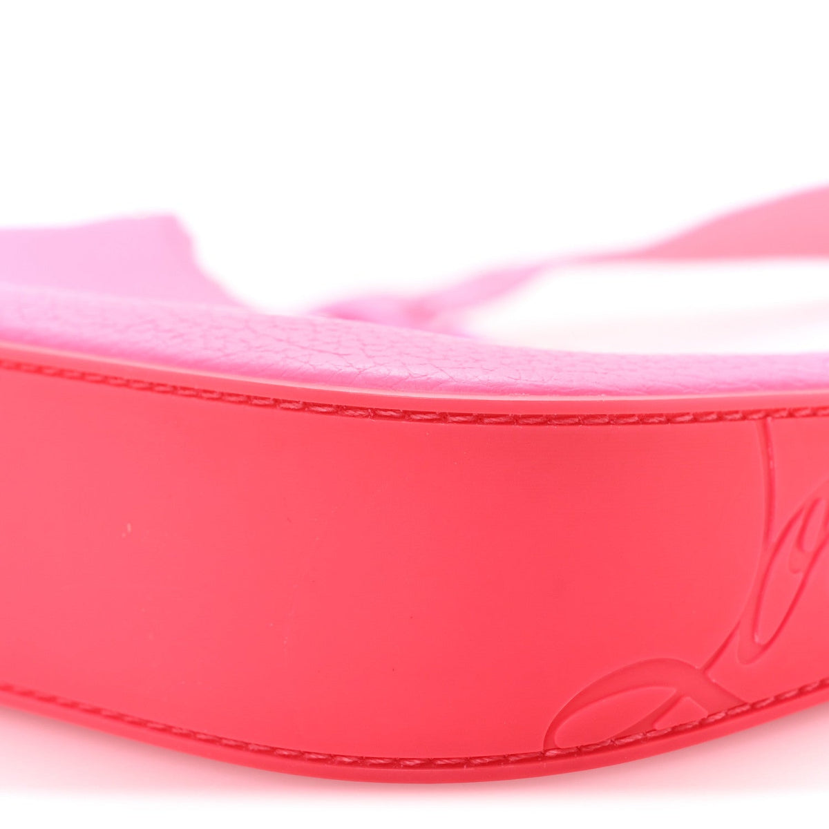 Calfskin Gomme Mini Loubila Chain Shoulder Bag Fluo Pink