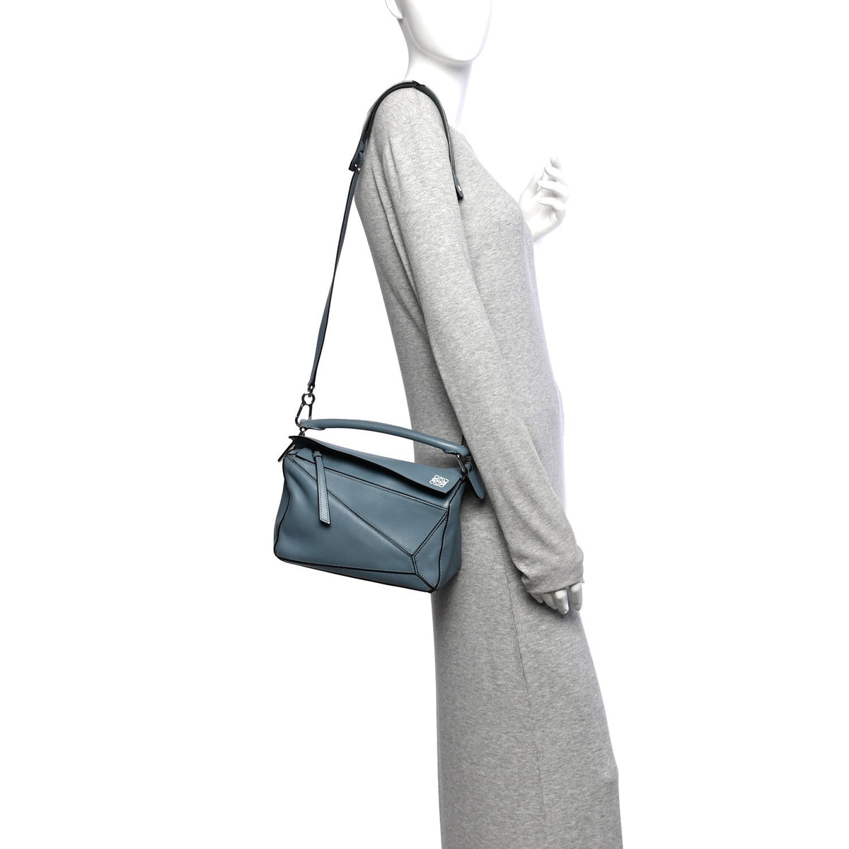 Calfskin Small Puzzle Bag Stone Blue