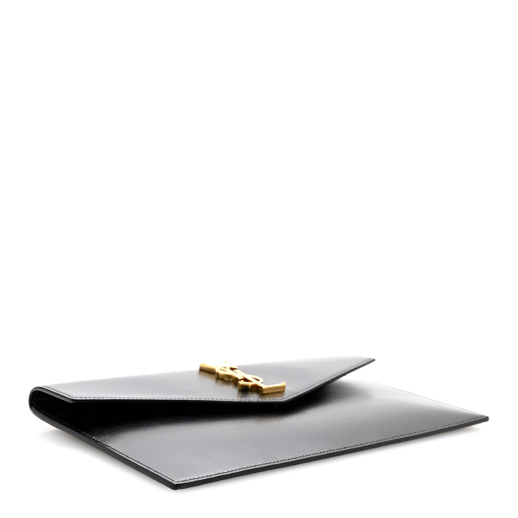 Smooth Shiny Calfskin Monogram Uptown Pouch Black