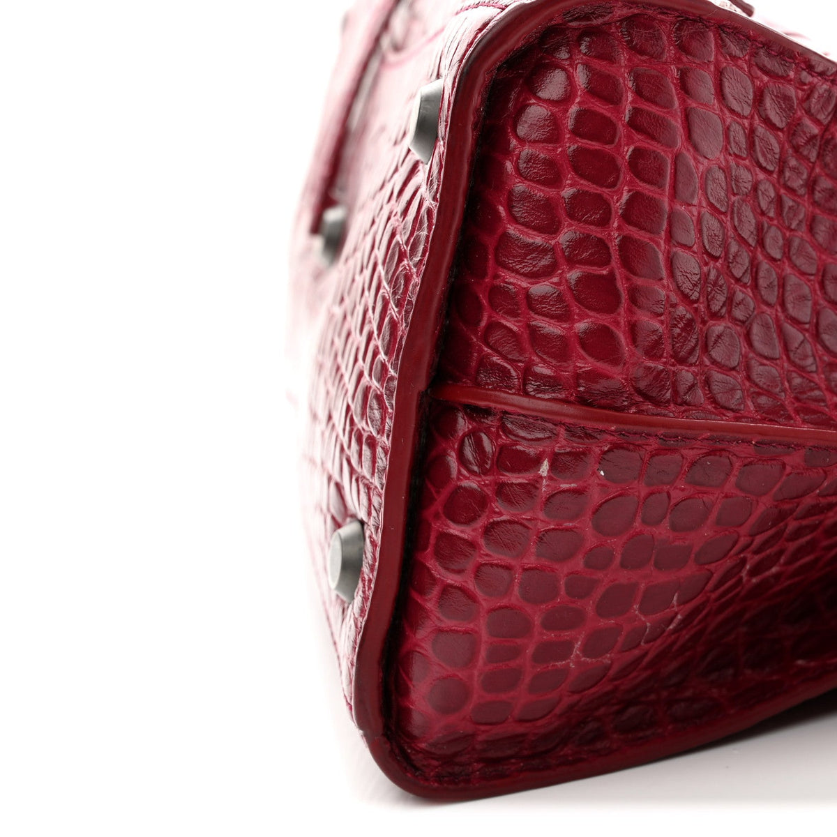 Calfskin Crocodile Embossed Neo Classic Silver Hardware S City Raspberry
