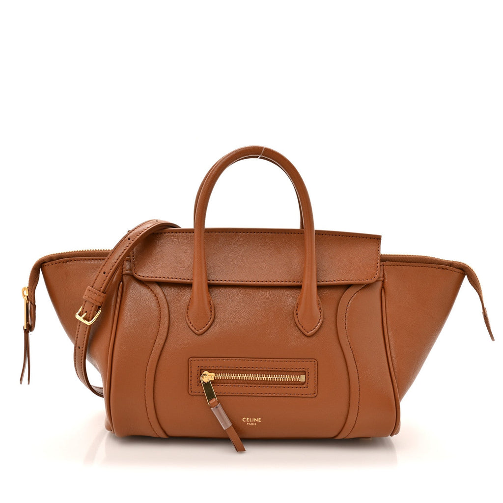 Supple Shiny Lambskin Little New Luggage Soft Tan