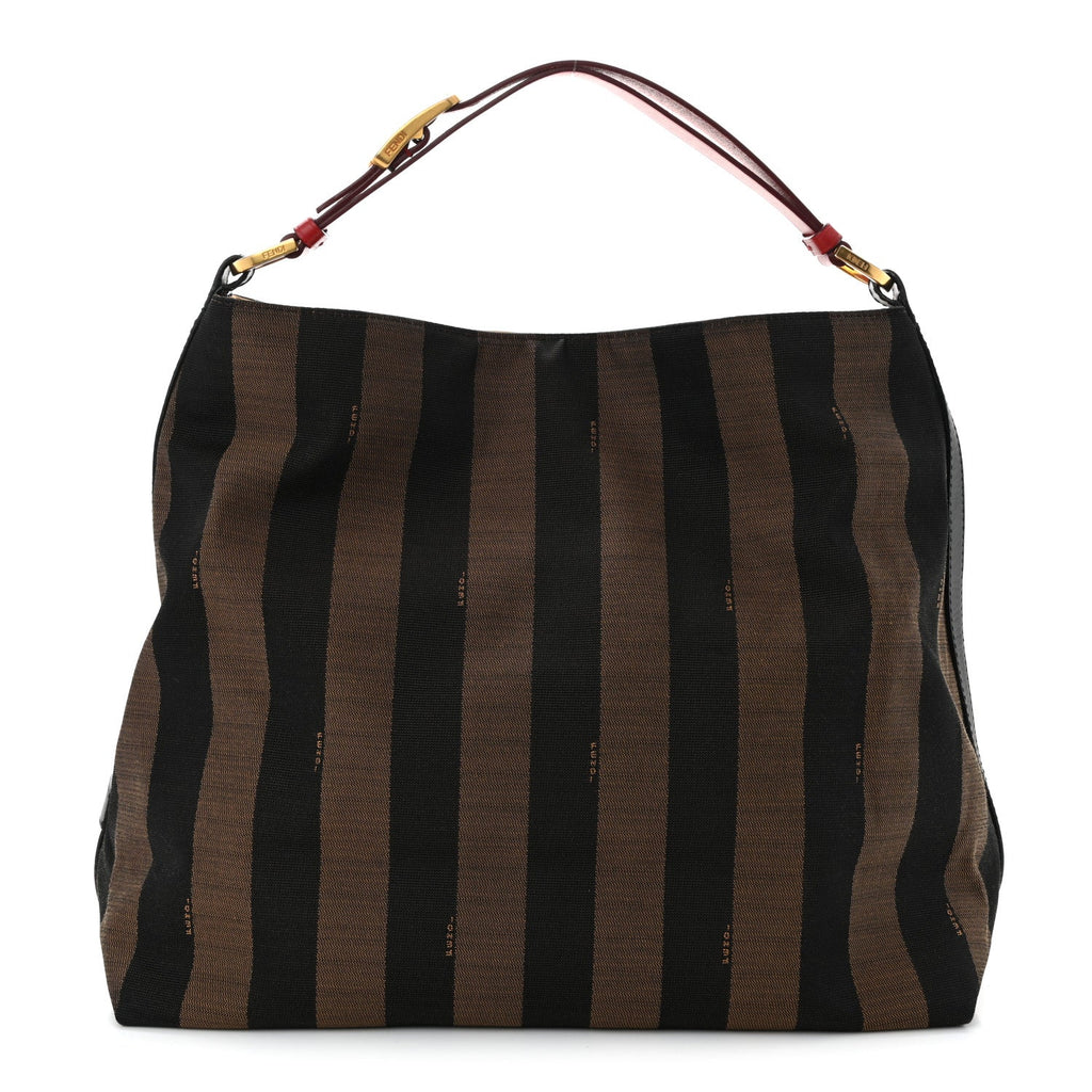 Pequin Cuoio Vegetale Medium Hobo Tobacco Rosso Black