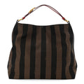 Pequin Cuoio Vegetale Medium Hobo Tobacco Rosso Black