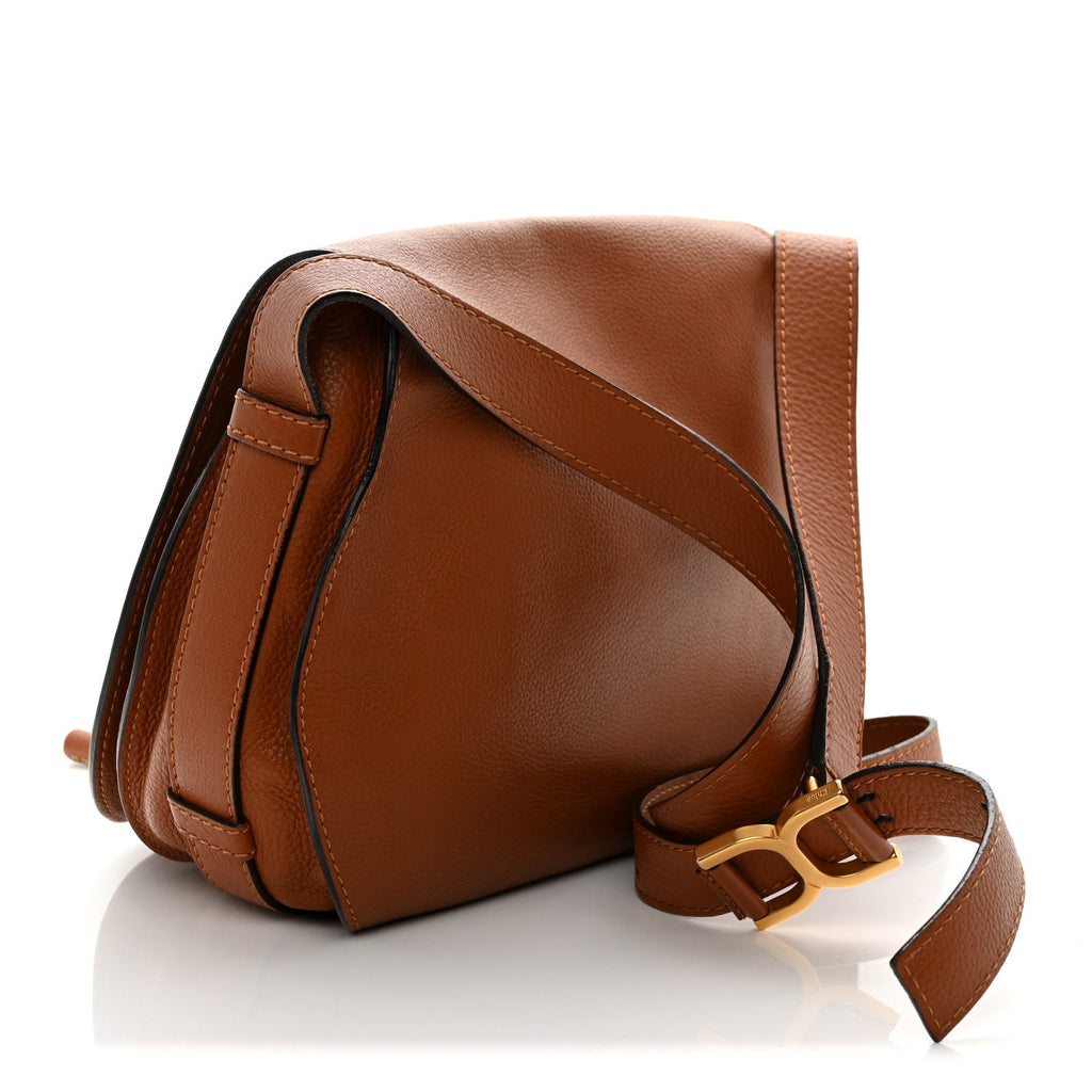 Calfskin Medium Marcie Round Crossbody Bag Tan