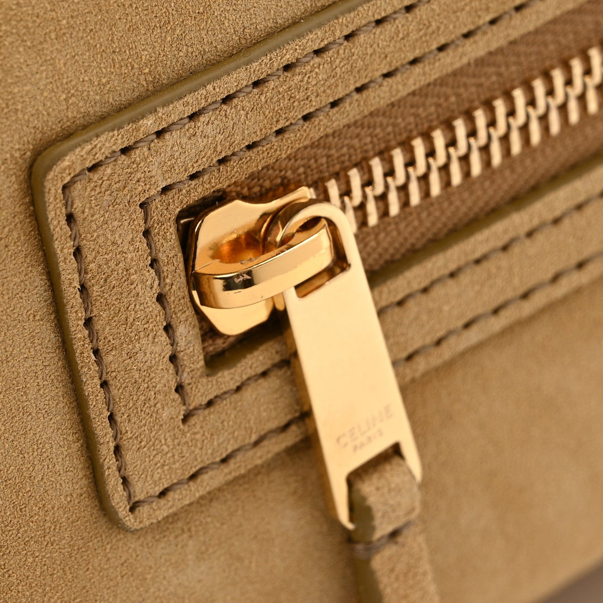 Suede Calfskin Medium New Luggage Beige