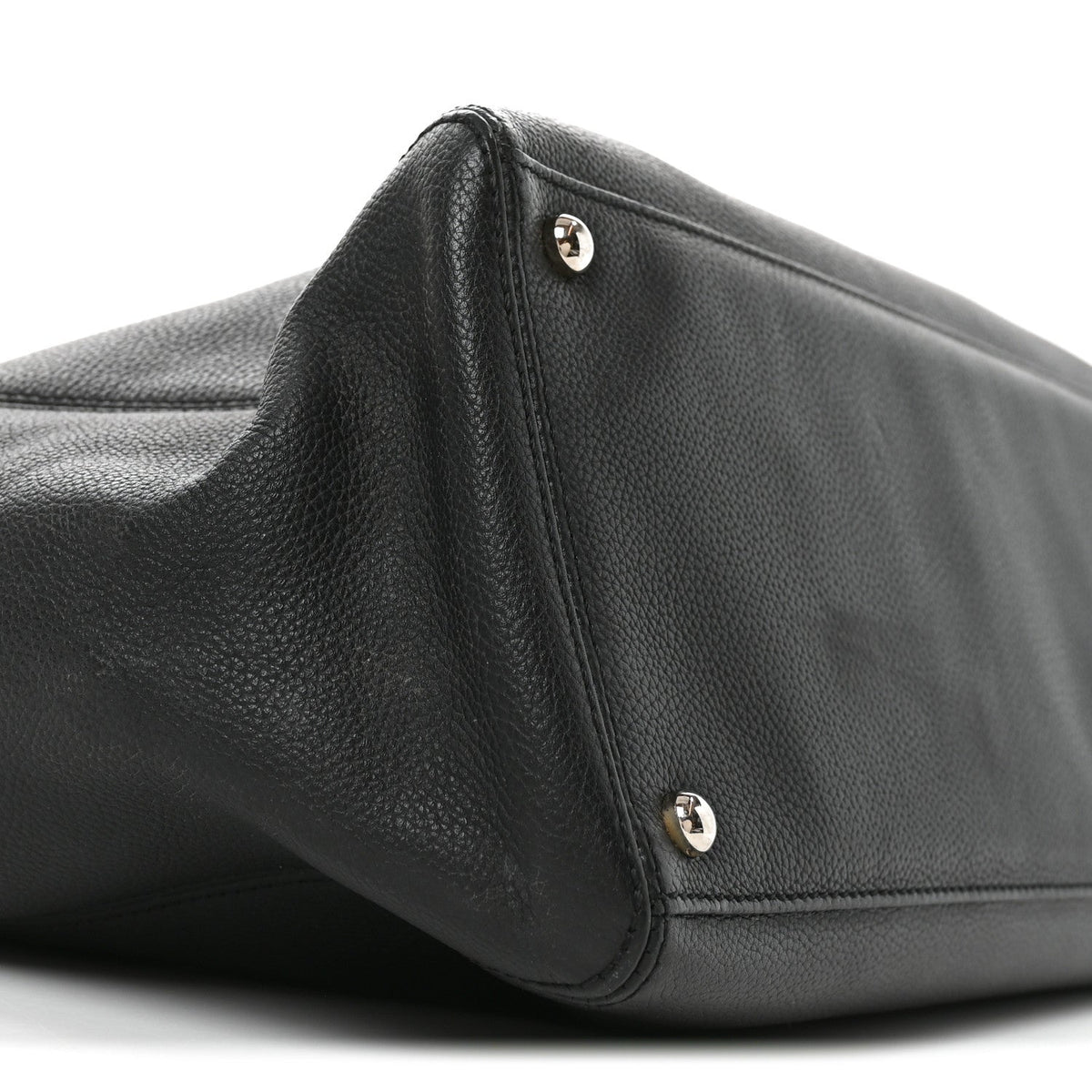 Calfskin Cerf Executive Shopper Tote Black
