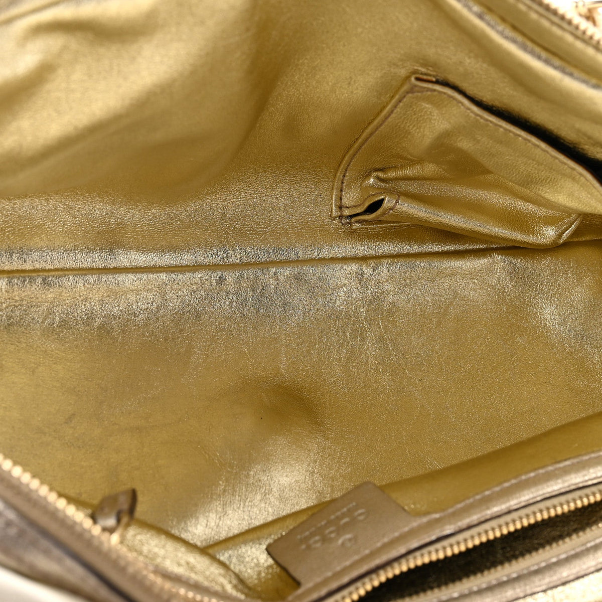Goatskin Small Capri Bowler White Gold