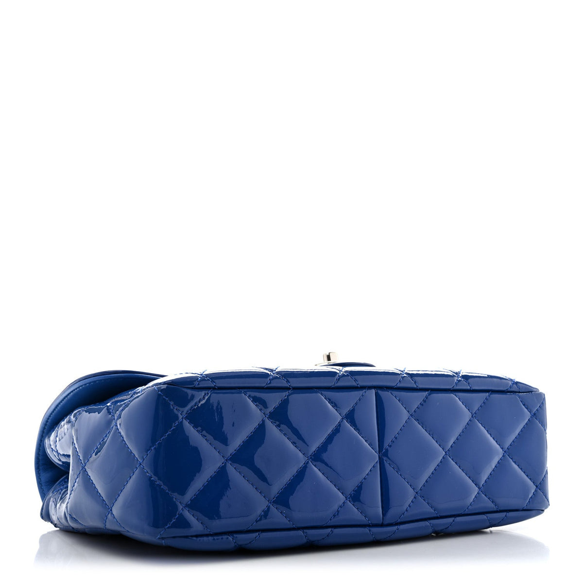 Patent Quilted Large Coco Shine Flap Blue