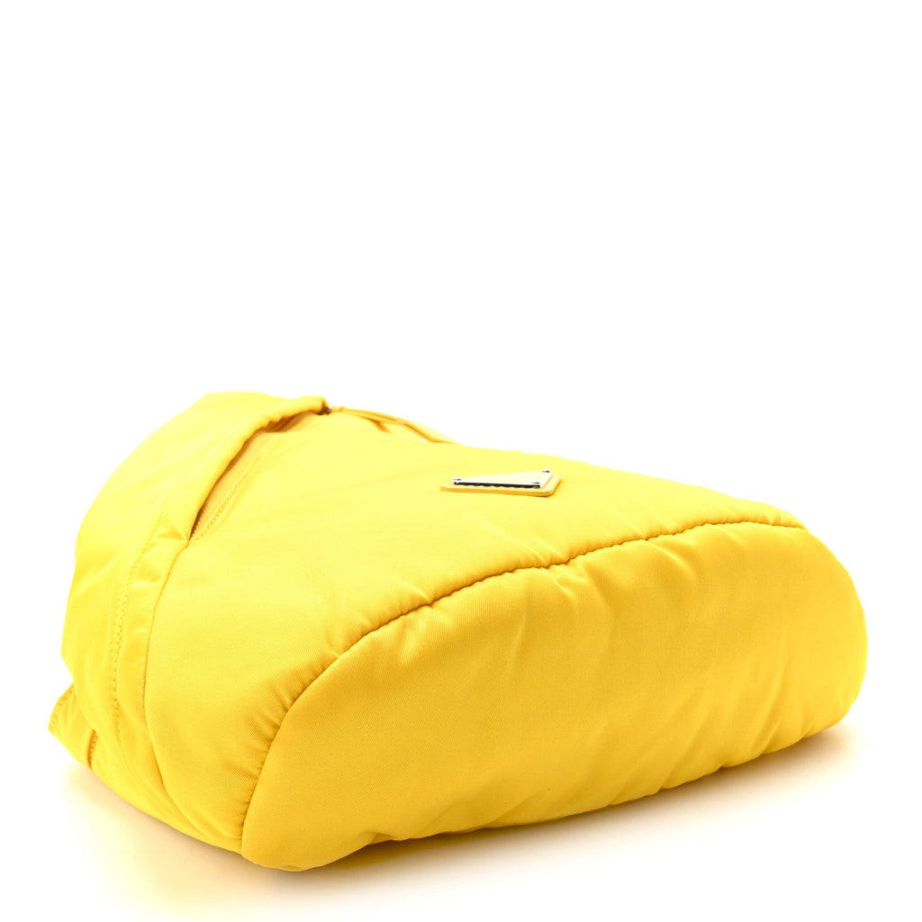 Re-Nylon Vitello Metal Triangle Logo Sling Backpack Giallo