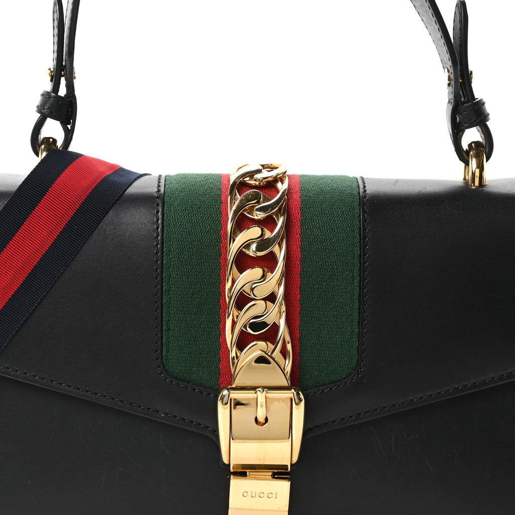 Calfskin Small Sylvie Shoulder Bag Black