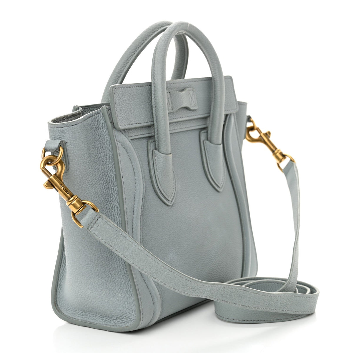 Drummed Calfskin Nano Luggage Almond