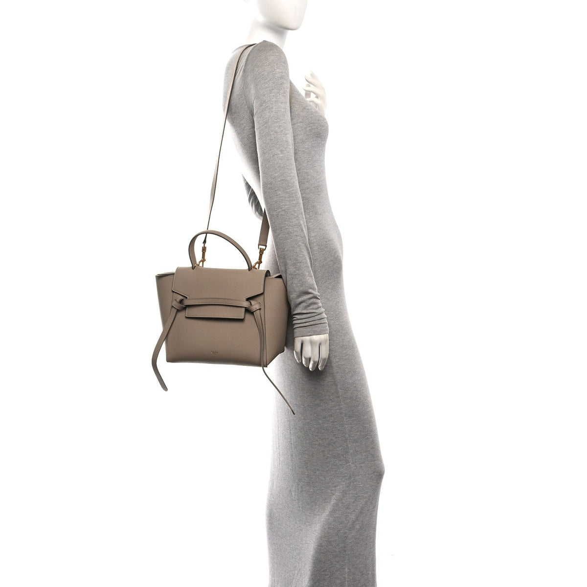 Grained Calfskin Micro Belt Bag Light Taupe