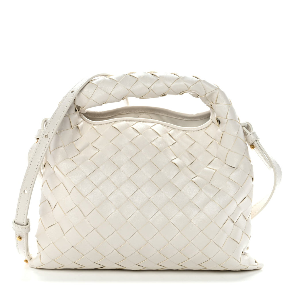 Calfskin Intrecciato Mini Hop White
