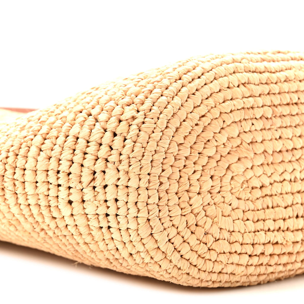 Calfskin Raffia Paulas Ibiza Pochette Bag Natural Tan