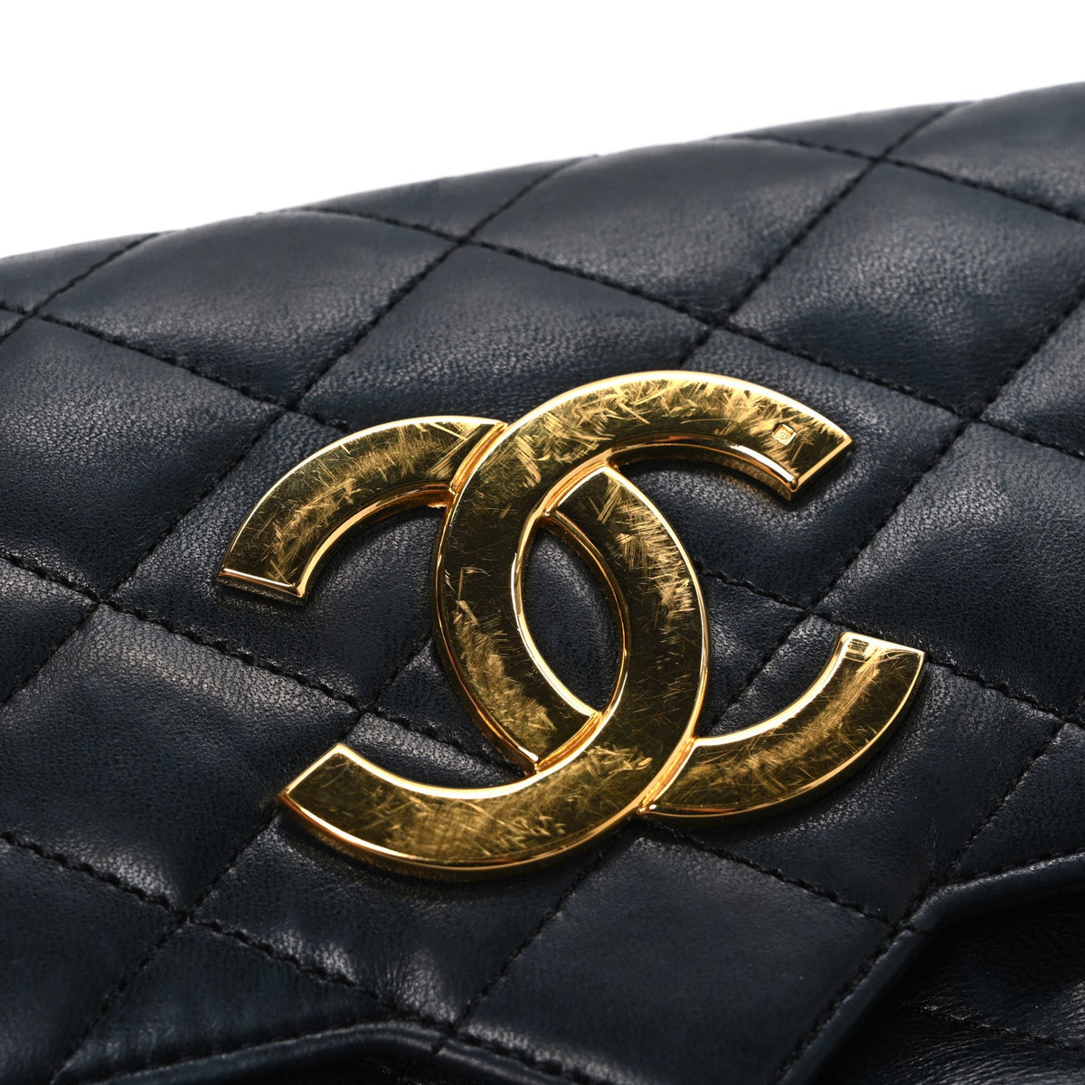Lambskin Quilted Jumbo CC Small Single Flap Black