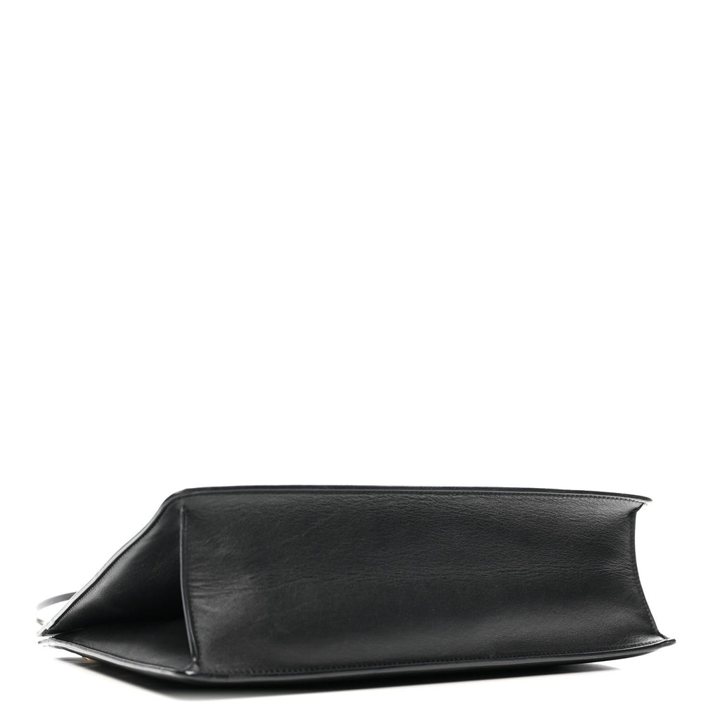 Smooth Calfskin Medium Clasp Shoulder Bag Black