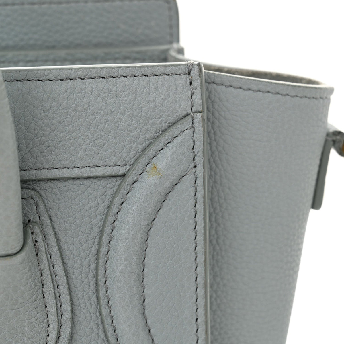 Drummed Calfskin Nano Luggage Almond