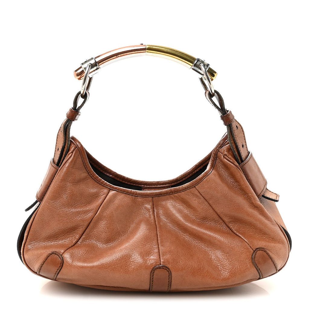 Calfskin Metal Mombasa Hobo Beige