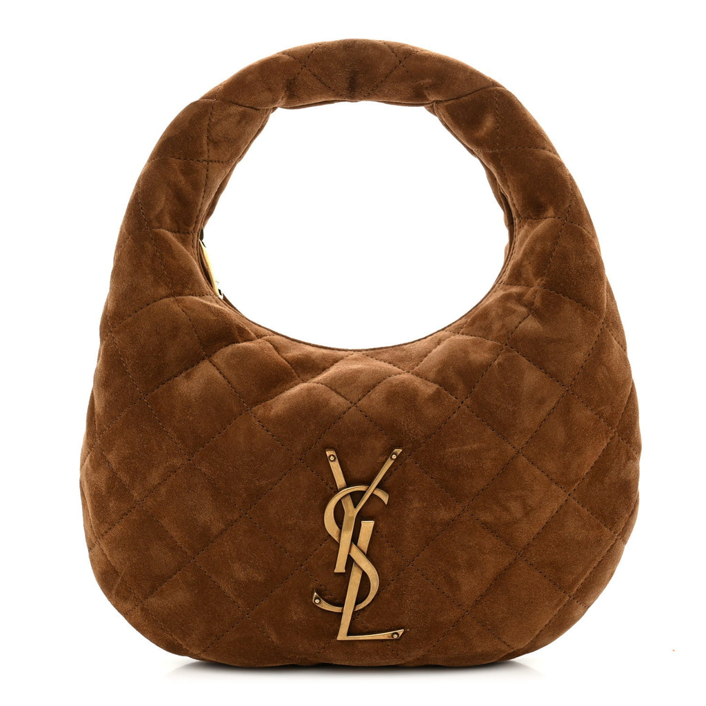Suede Quilted Icarino Bag Cognac